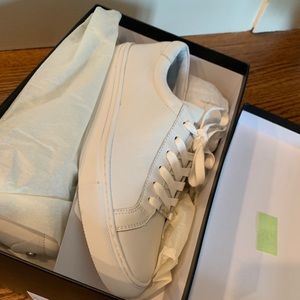 J/Slides White Leather Sneakers